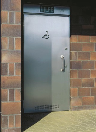 Toilet door made of stainless steel